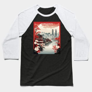 Hangzhou China Vintage Poster Tourism Baseball T-Shirt